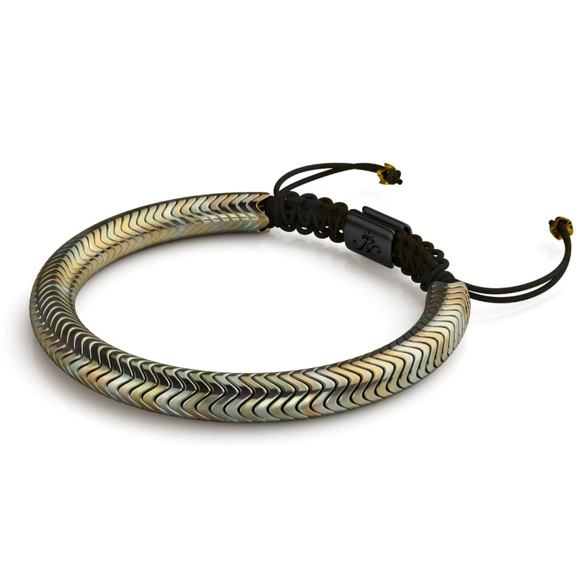 Serpentin | Bronze Hématite x Argent | Bracelet Double Vague